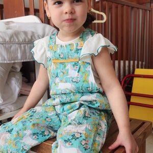 Tutto Piccolo Kids Unicorn Print Overalls